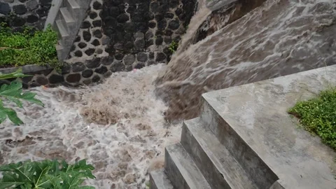 Dirty brown river flow Stock Footage 299913448