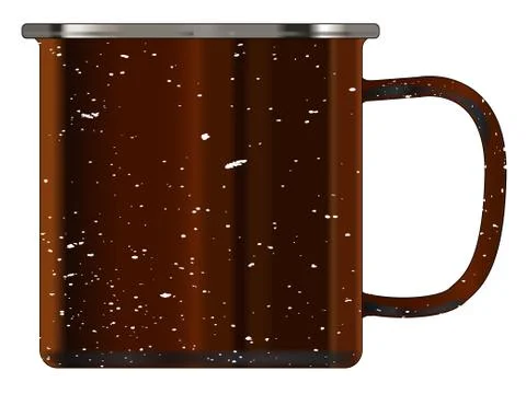 Dirty Brown Tin Cup Stock Illustration