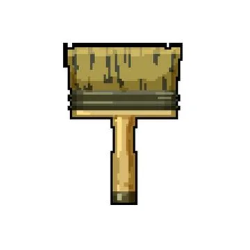 Dirty brush paint pixel art vector illustration Stock Illustration
