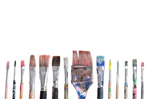 Dirty brushes Stock Photos