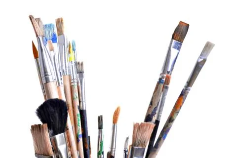 Dirty brushes Stock Photos