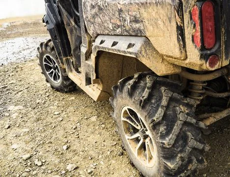 Dirty buggy wheels 스톡 사진