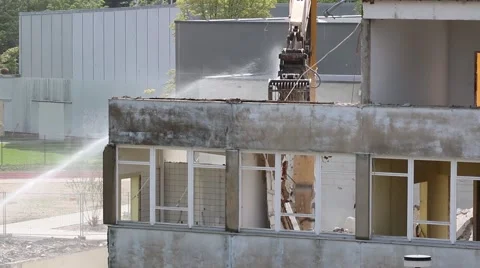 Dirty building demolition Stock Footage 40740177