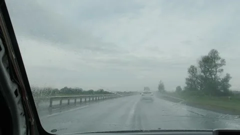 Dirty car windshield wiper Video stock 160345721