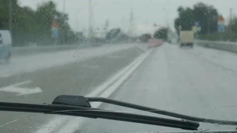 Dirty car windshield wiper Stock Footage 160345743
