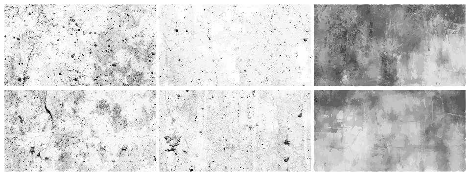 Dirty cement Grunge Textures Vector Set. Concrete wall background vector illu 스톡 일러스트