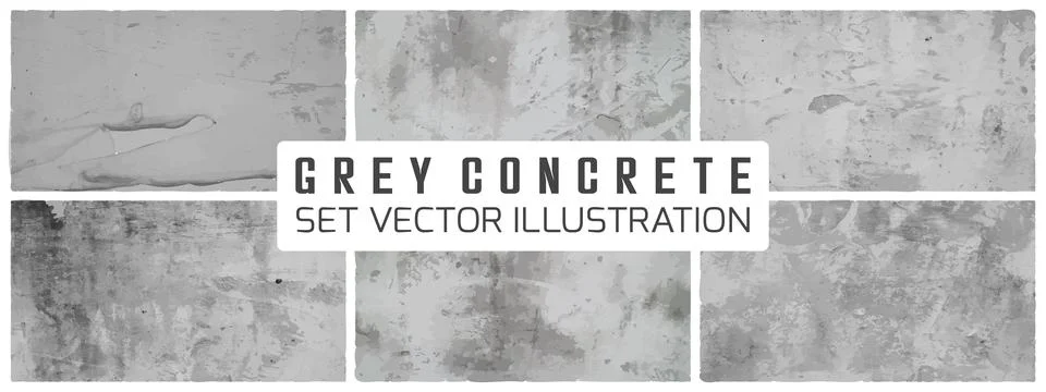 Dirty cement Grunge Textures Vector Set. Concrete wall background vector illu Stockillustratie