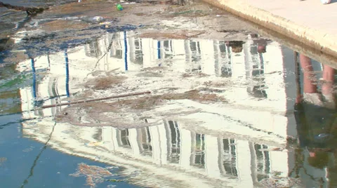 Dirty city quay Stock Footage 31811731