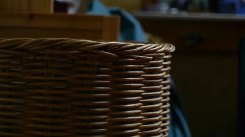 Dirty Clothes Thrown into Laundry Basket Stock Footage 36962487