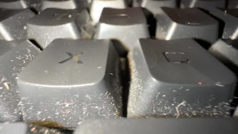 Dirty computer keyboard Stock Footage 223864893