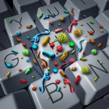 Dirty Computer Keyboard Stock Illustration