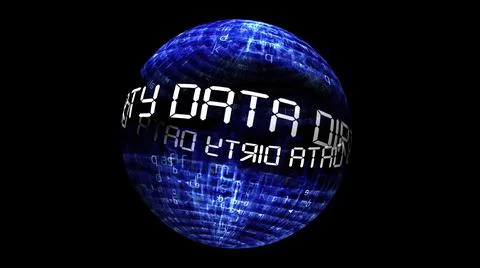 Dirty data concept on rotating sphere 库存插图