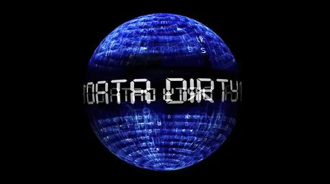 Dirty data concept on rotating sphere Illustrazione stock