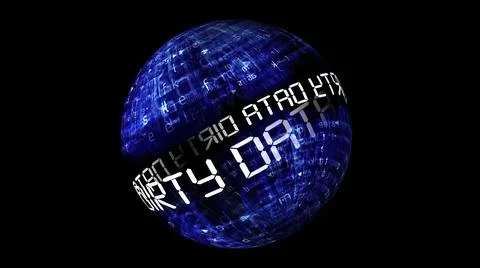 Dirty data concept on rotating sphere イラスト素材