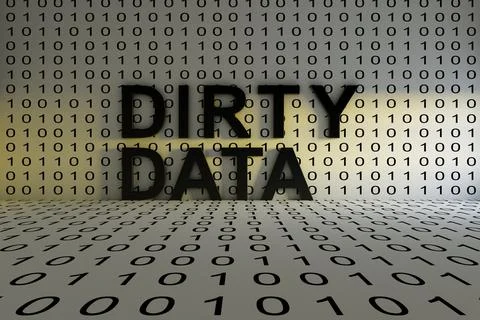 DIRTY DATA concept text sunlight 3D illustration 스톡 일러스트