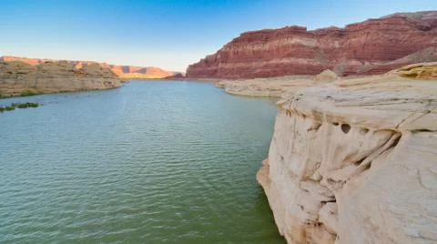 The dirty devil river at glen canyon, ut 写真素材