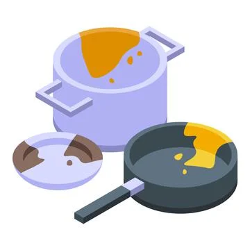 Dirty dishes icon isometric vector. Kitchen dish Stockillustratie