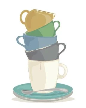 Dirty dishes Stock Illustration