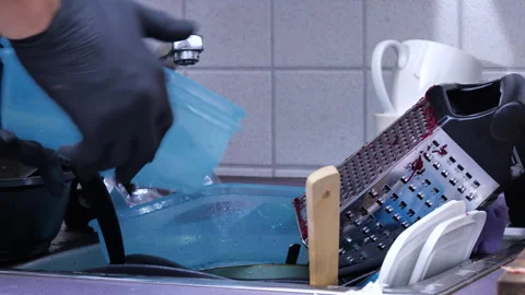 Dirty dishes in the kitchen Stock Footage 257789373