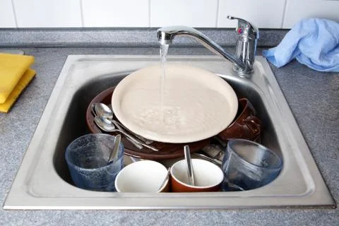Dirty dishes Stock Photos