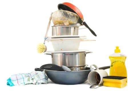 Dirty dishes Foto stock
