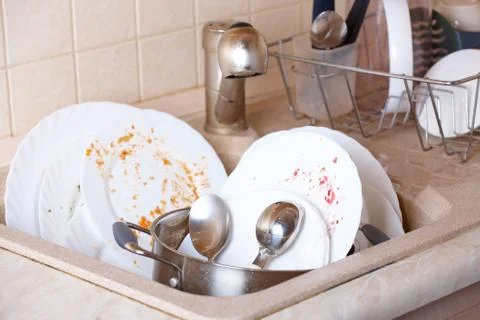 Dirty dishes Stock Photos