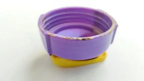 Dirty drink bottle cap on white background Stock Footage 314928600