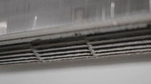 Dirty dust dense on squirrel cage fan in air conditioner Stock Footage 157793738