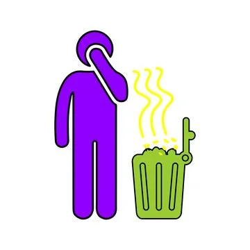 Dirty, dustbin icon. Stock Illustration