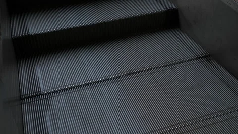 Dirty Escalator Steps Top-Angle View - No Handrails Visible Stock Footage 321637143