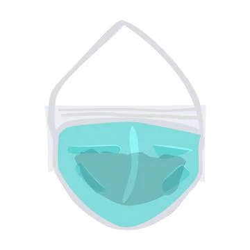 Dirty face mask isolated on white background. Unclean medical mask icon. Stock Illustration