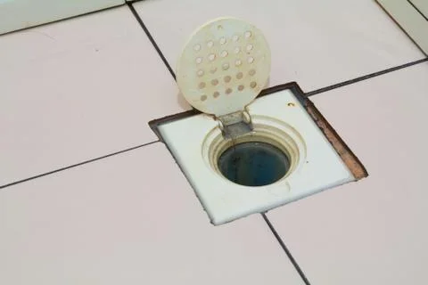 Dirty floor drain Stock Photos