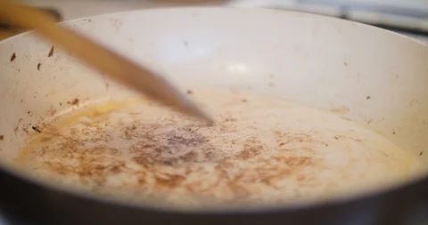 Dirty frying pan closeup Stock Footage 87861595