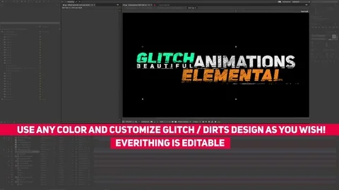 Glitch Text Effects Toolkit + 30 Title Animation Presets, Titles