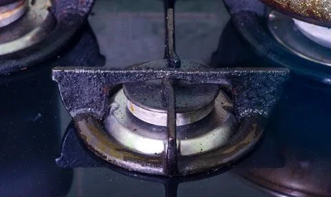Dirty greasy hob Stock Photos