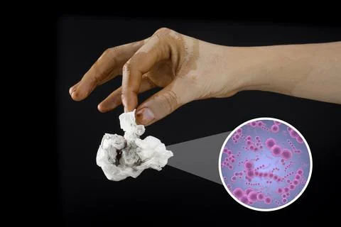 Dirty hand with germs Stock Photos