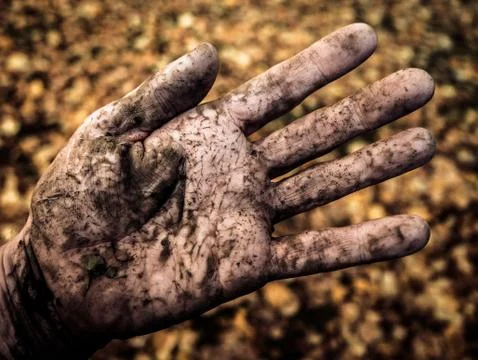 Dirty Hand 스톡 사진
