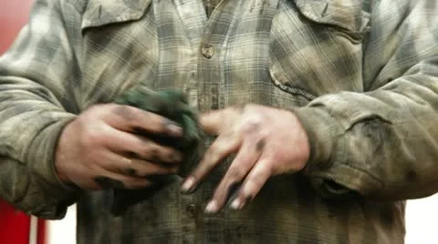 Dirty hands of auto mechanic Stock Footage 22329580