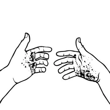 Dirty hands Stock Illustration