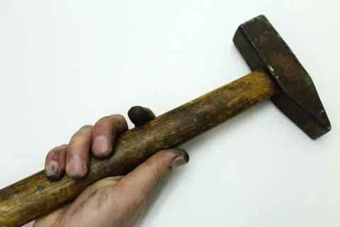 Dirty hands on a white Stock Photos
