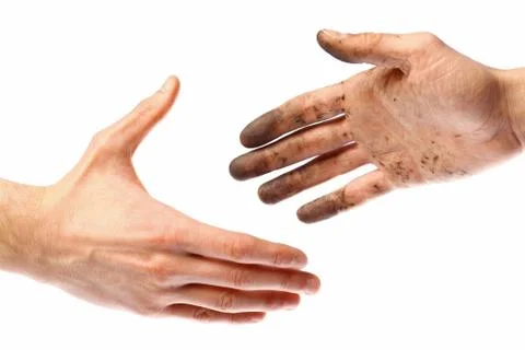 Dirty handshake Stock Photos