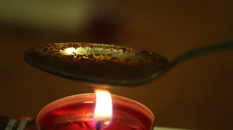 Dirty Heroine Spoon Stock Footage 28625102