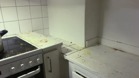 Dirty Kitchen Stock Footage 169085033