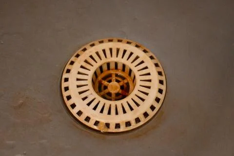 Dirty kitchen sink drain Stock Photos