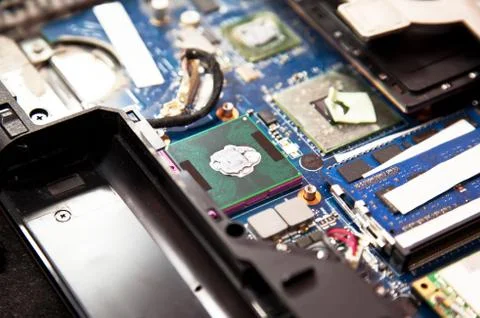 Dirty laptop inside 2 Stock Photos