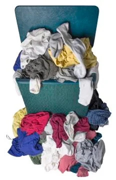 Dirty Laundry in Hamper Stock Photos