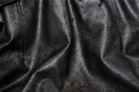 Dirty leather jacket Stock Photos