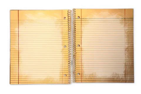 Dirty lined school paper in a binder Stock Illustration