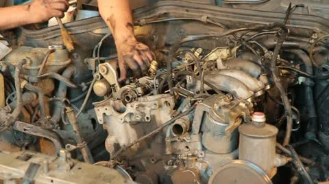 Dirty Mechanic Work Stock-Footage 22420922