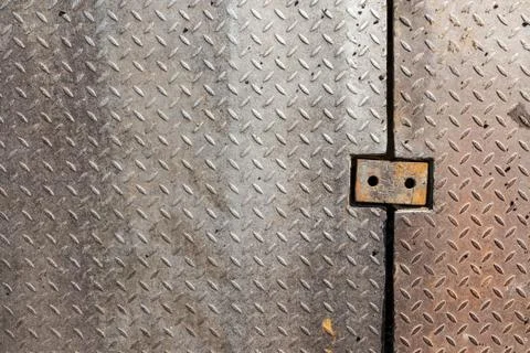 Dirty metal diamond grip pattern Stock Photos